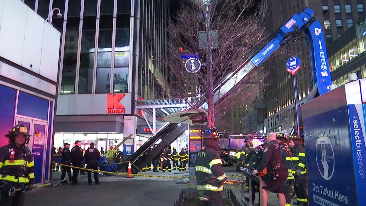 knuckle boom collapse near MSG injures one