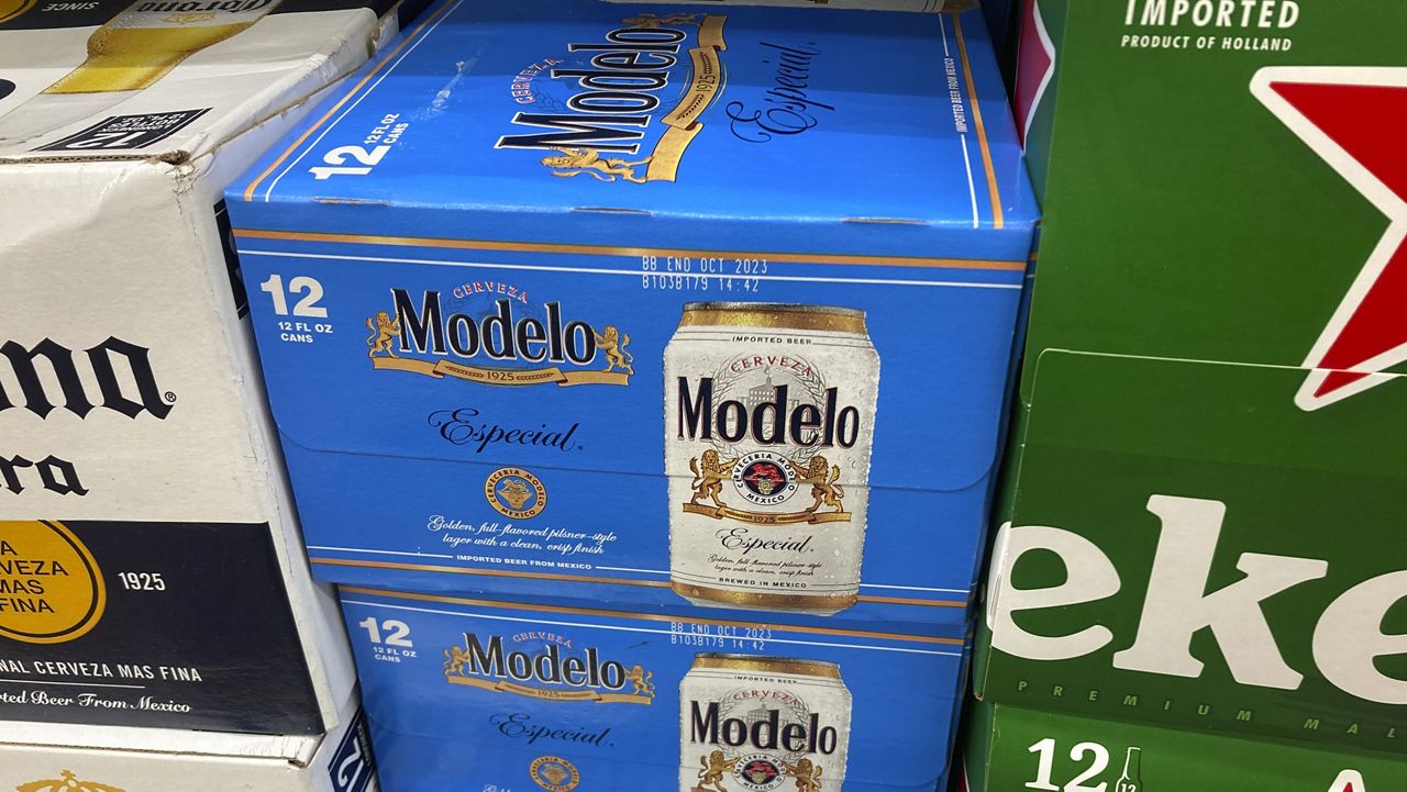 Cases of Modelo Especial beer are shown Wednesday at a supermarket in New York. (AP Photo/Peter Morgan)