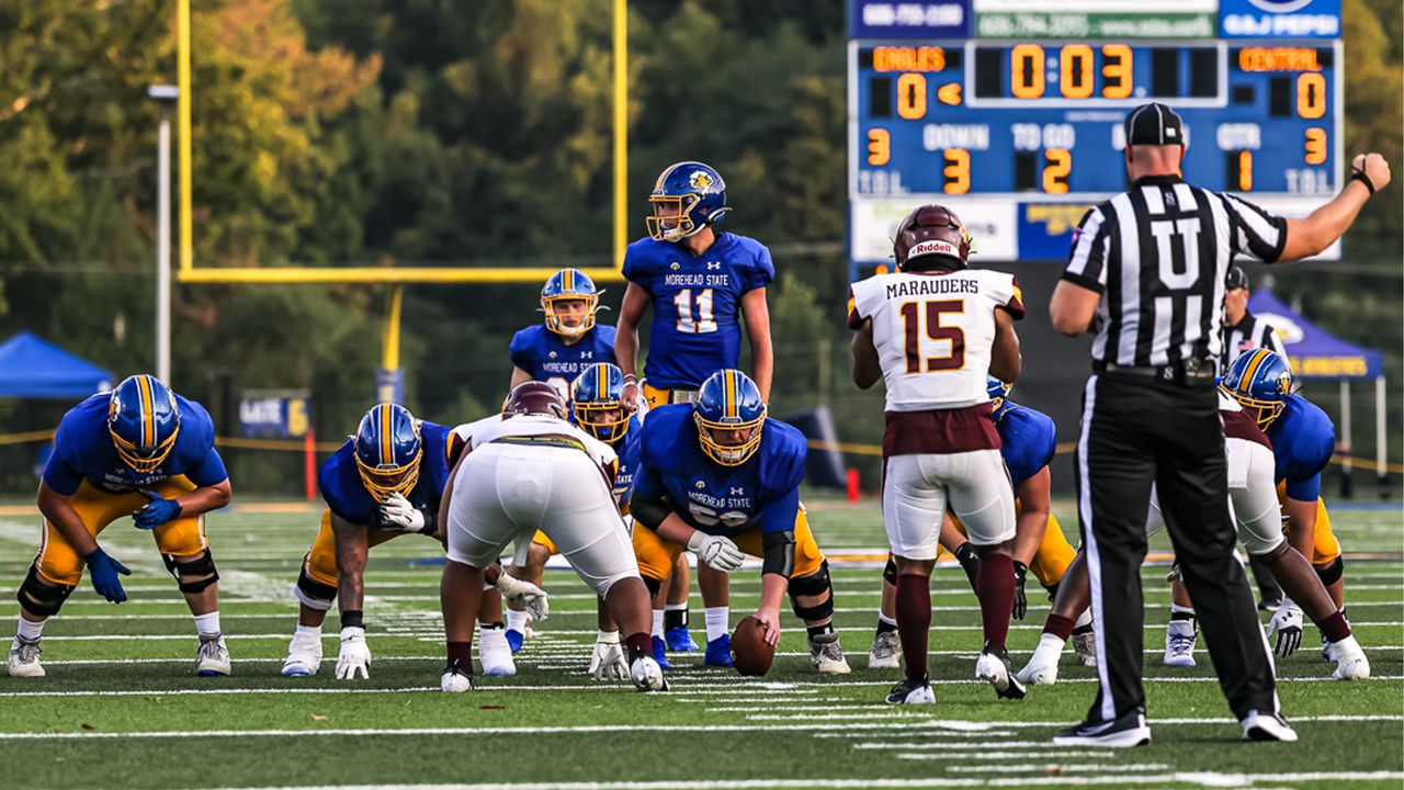 Chance Harris' 4th-quarter touchdown gives Morehead State and new coach Jason Woodman a 17-10 win