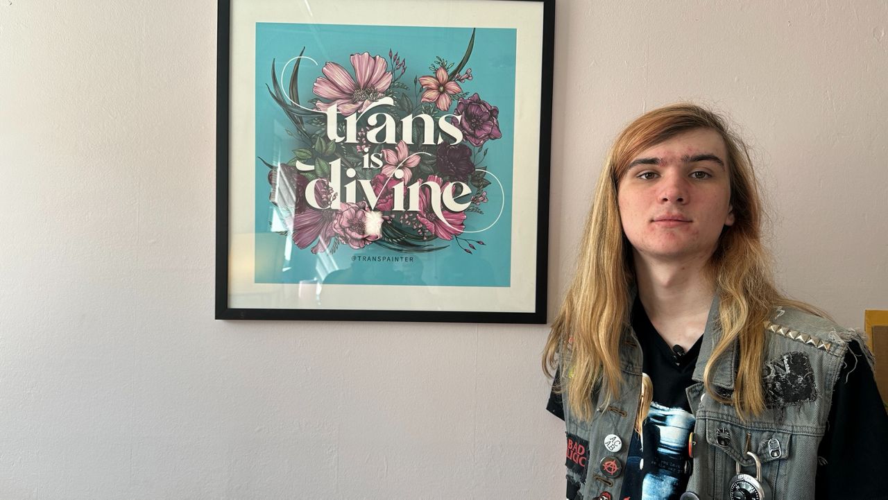 Morgan Shores hangs out at Time Out Youth, a center for LGBTQ youth. (Spectrum News 1/Estephany Escobar)