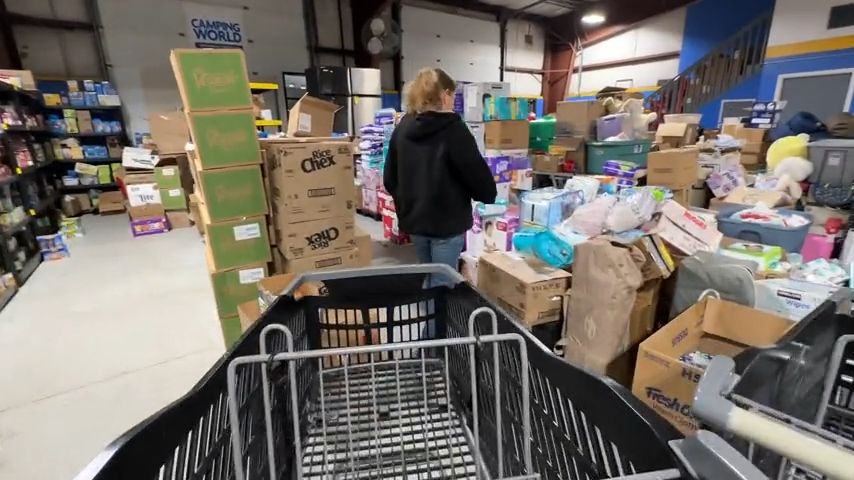 A donation center in Marion run by Project Your Home helps those who have been displaced by Helene. (Spectrum News 1)