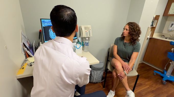 Angelena Colon is meeting with her neurologist, Dr. Aasif Ahmed to go over her scans. Colon has Multiple sclerosis. (Abbey Taylor/Spectrum News 1)