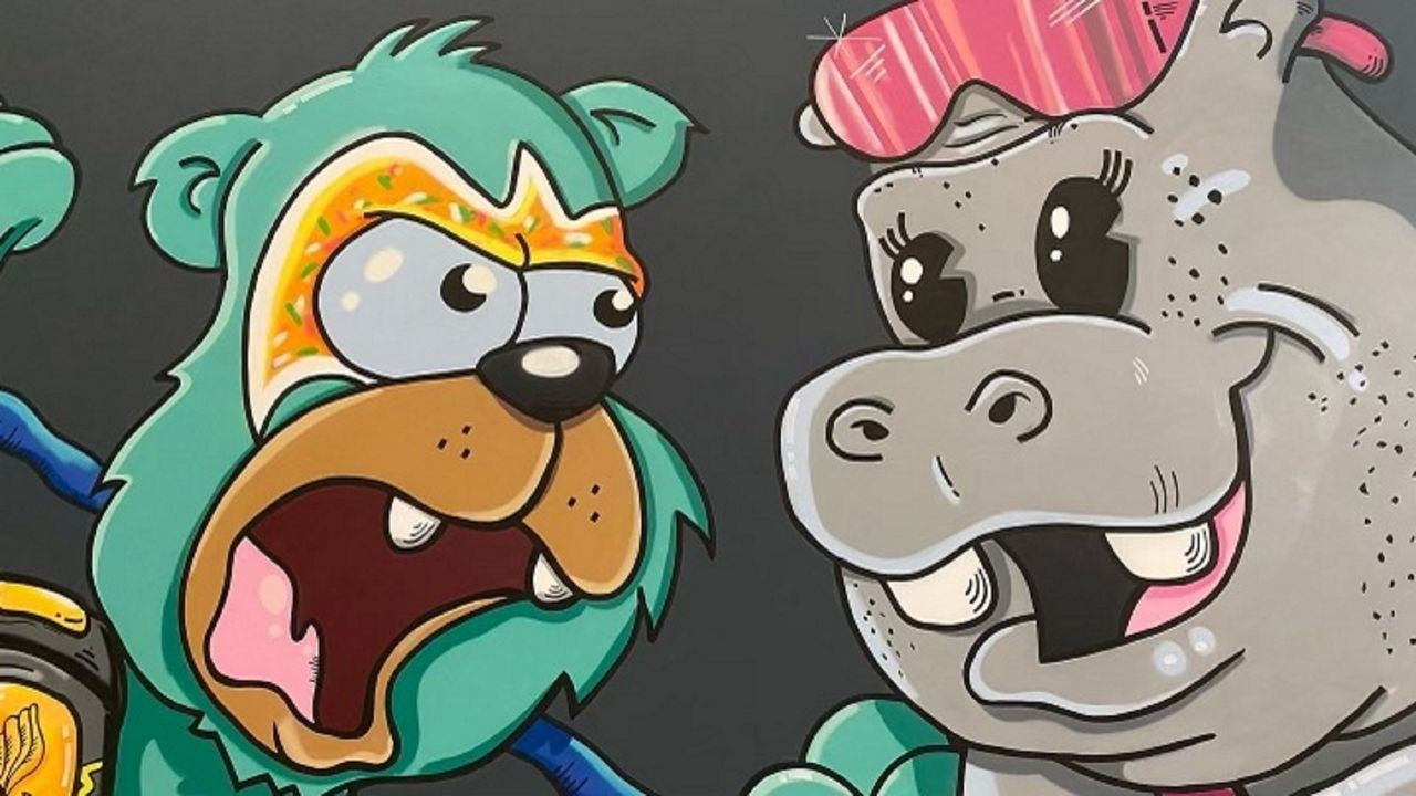 Characters featured in a new mural by Joshua Stout. (provided)