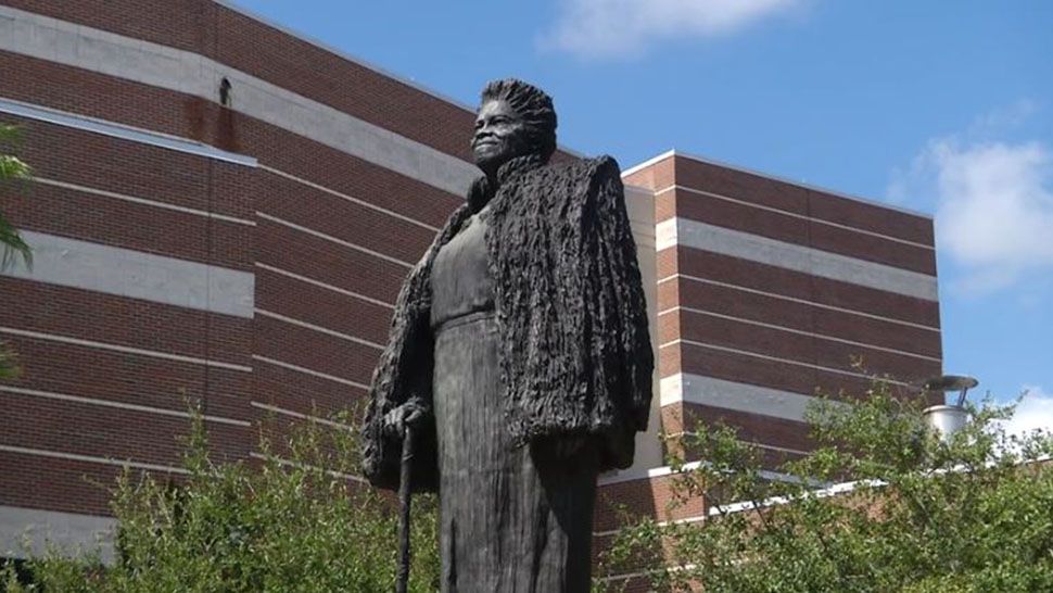 Statue of Dr. Mary McLeod Bethune at Bethune-Cookman University in Daytona Beach, Florida. (Spectrum News 13)