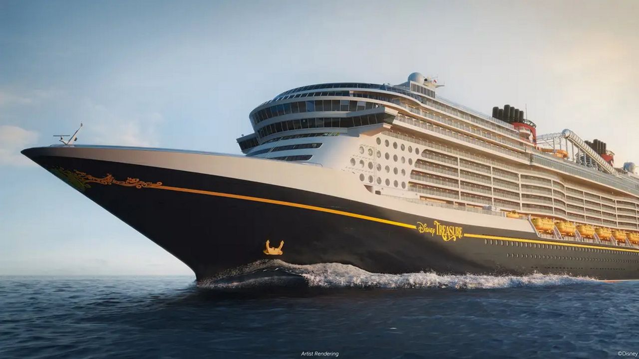 Artist rendering of Disney's sixth cruise ship, the Disney Treasure, which will begin sailing in 2024. (Photo: Disney)