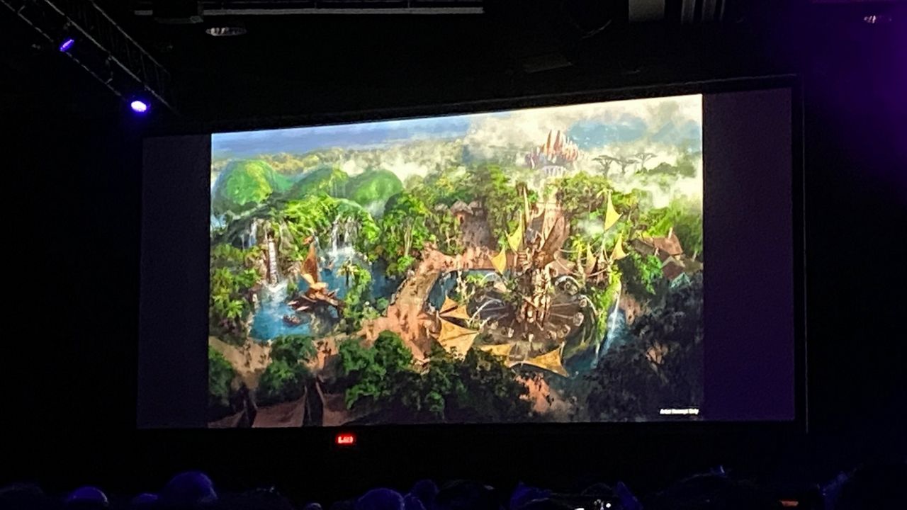 Concept art of an idea being explored for a "Moana"-themed land for Dinoland U.S.A. at Disney's Animal Kingdom. (Spectrum News/Ashley Carter)