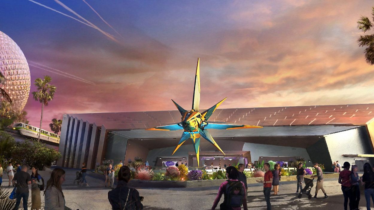 Concept art of Guardians of the Galaxy: Cosmic Rewind, the new Guardians of the Galaxy-themed attraction coming to Epcot.(Disney)