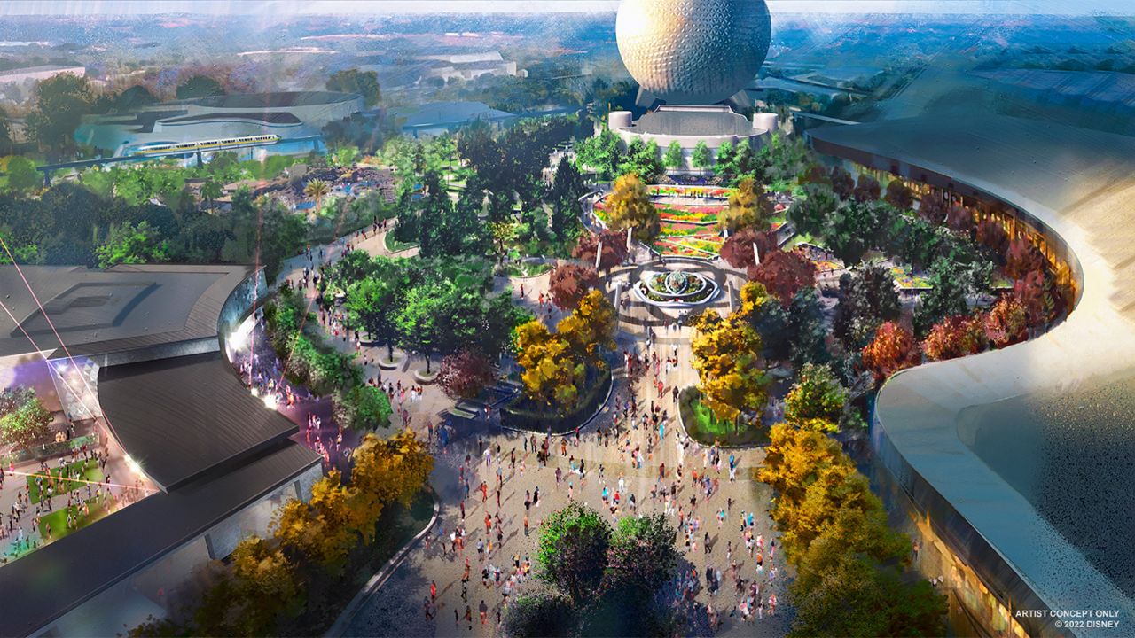New concept art for Epcot's transformation shows what's planned for the World Celebration neighborhood. (Photo courtesy: Disney)