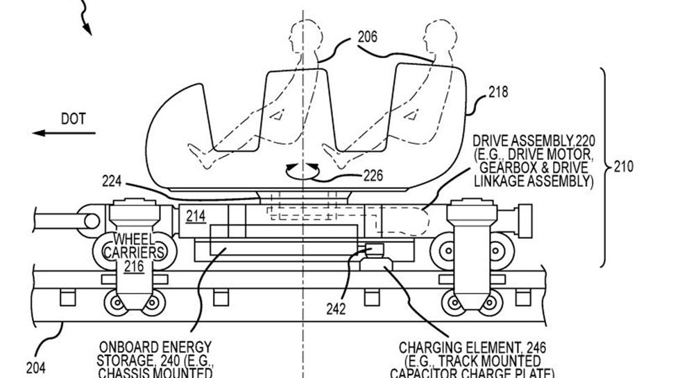 Disney Enterprises has filed a patent for a rotating roller coaster vehicle. (USPTO)