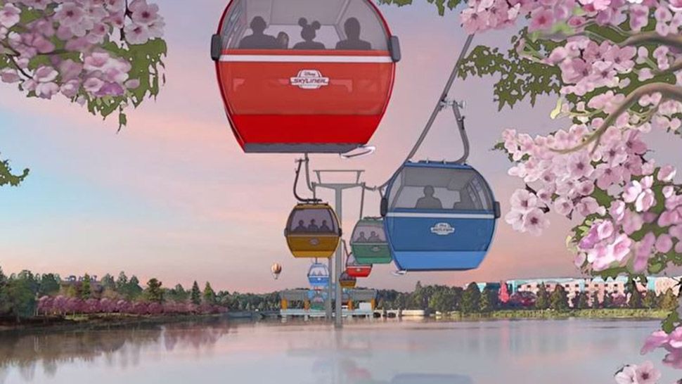 The Skyliner gondola system will connect Epcot and Disney's Hollywood Studios to 4 resort hotels. (Disney rendering)