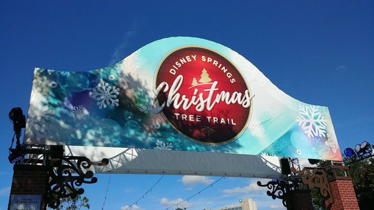 The Christmas Tree Trail at Disney Springs will feature more than 20 trees themed after Disney movies, characters and attractions. (Ashley Carter/Spectrum News)