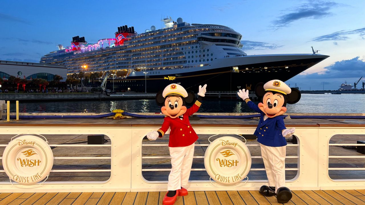 Disney Cruise Line's newest ship, Disney Wish, arrives at Port Canaveral Monday. (Photo courtesy of Canaveral Port Authority)