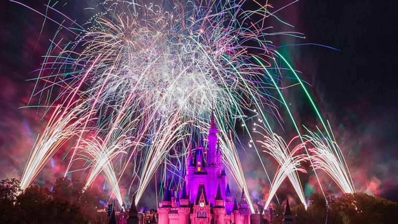 "Fantasy in the Sky" fireworks at Magic Kingdom at Walt Disney World Resort. (Courtesy of Disney Parks)
