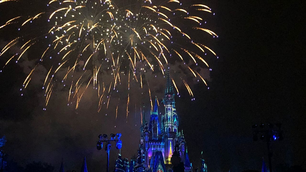 Happily Ever After fireworks at Magic Kingdom on July 1, marking the return of fireworks at Disney World. (Spectrum News/Ashley Carter)
