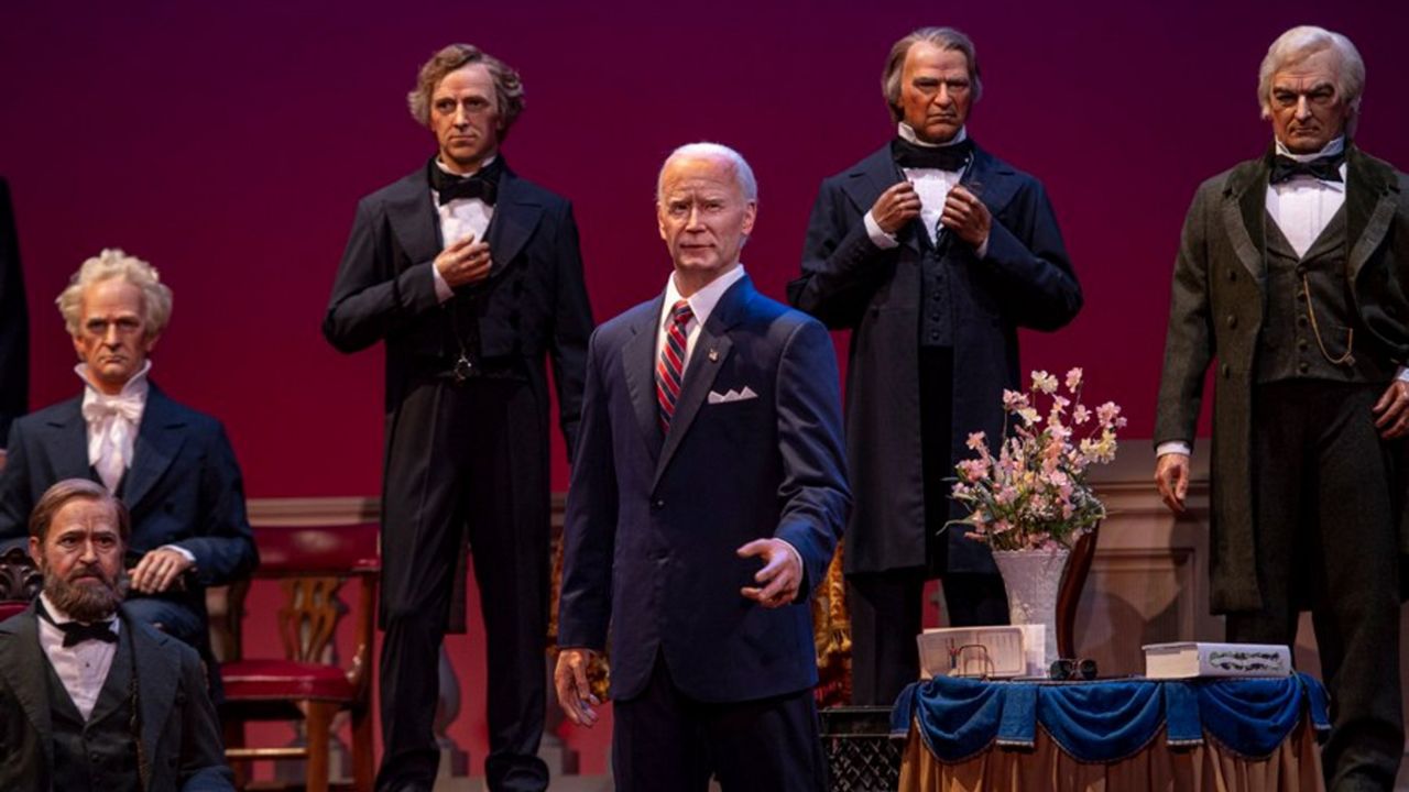 An animatronic of President Joe Biden has been added to the Hall of Presidents attraction at Magic Kingdom. (Disney)