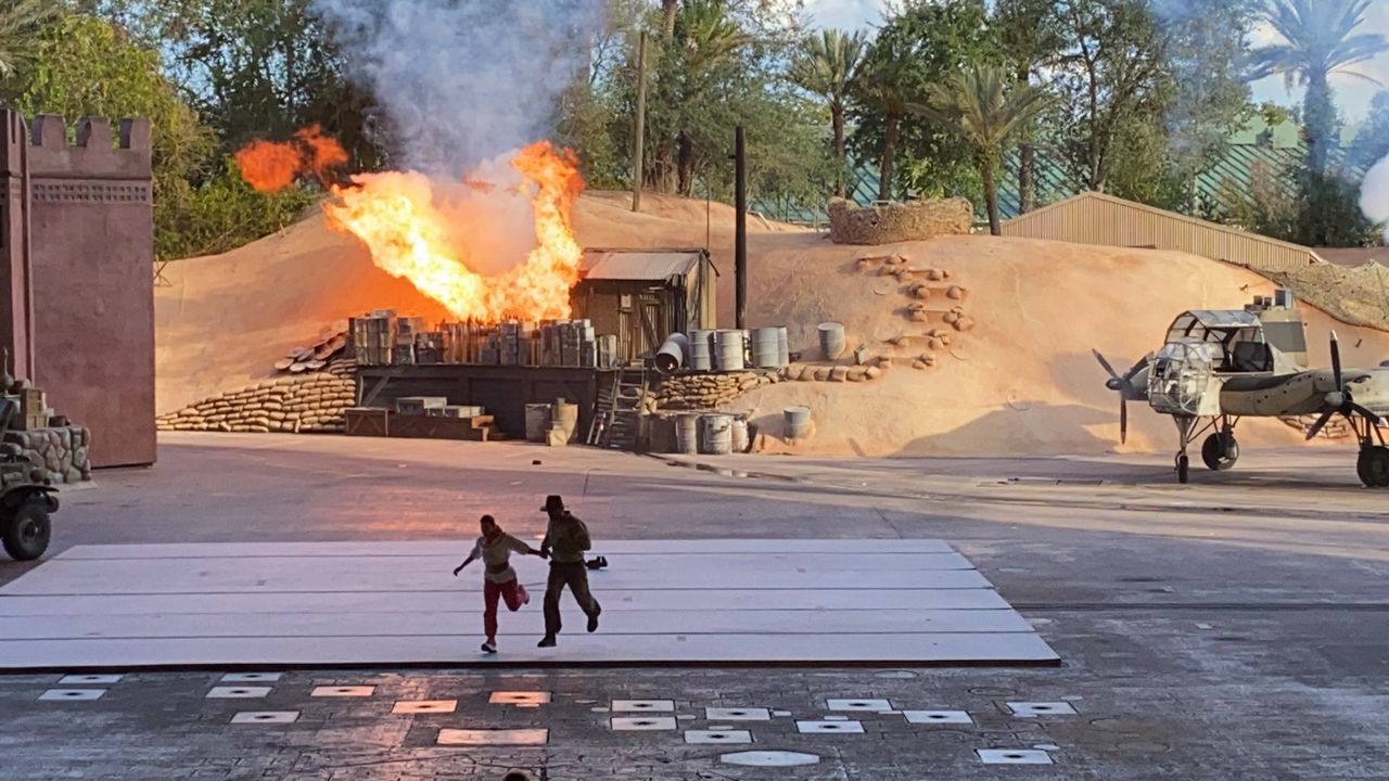The Indiana Jones Epic Stunt Spectacular! resumed performances at Disney's Hollywood Studios on Dec. 19, 2021, after a nearly two-year hiatus. (Spectrum News/Ashley Carter)