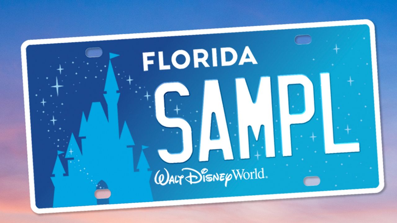 The new specialty Walt Disney World license plates now available in Florida. Sales benefit Make-A-Wish Central and Northern Florida. (Photo: Disney)