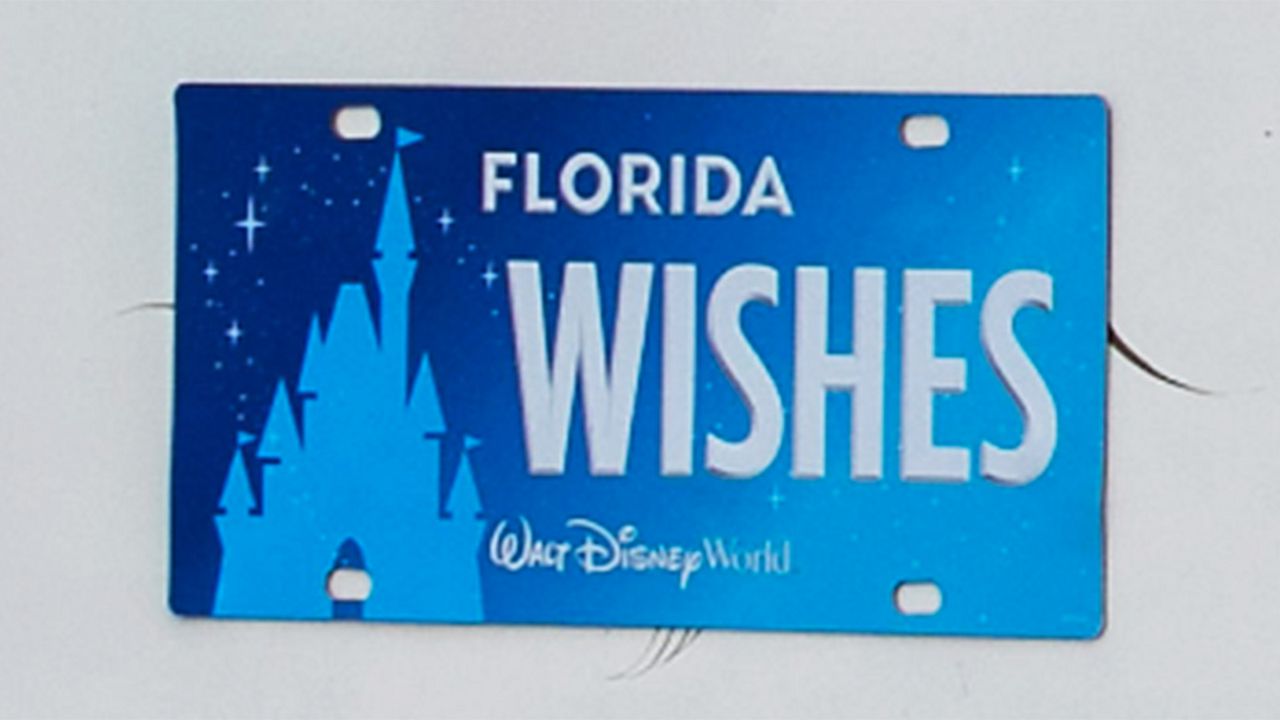 Disney World revealed the new design for its specialty Florida license plate which benefits Make-A-Wish. (Photo: Disney)