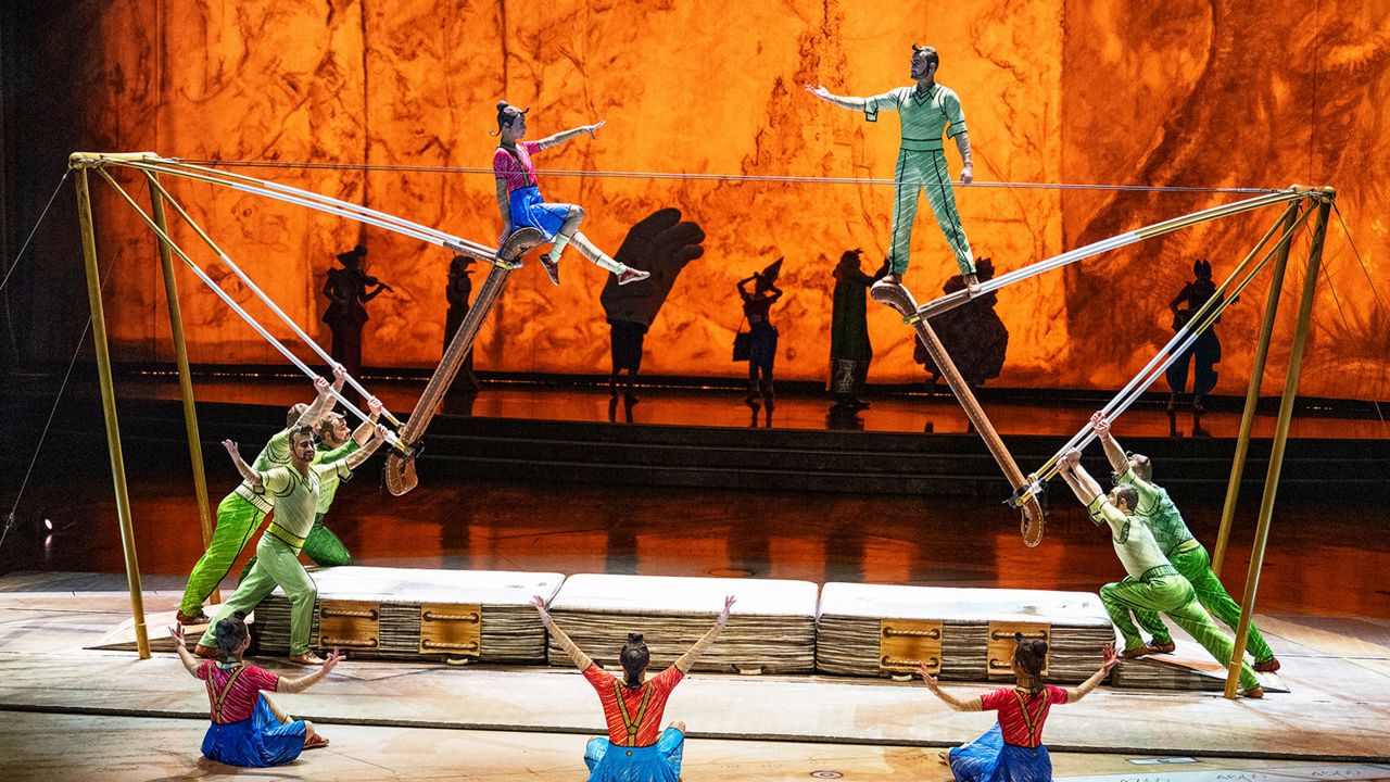 Performers in the new finale of Cirque du Soleil and Disney's "Drawn to Life" at Disney Springs. (Photo: Cirque du Soleil)