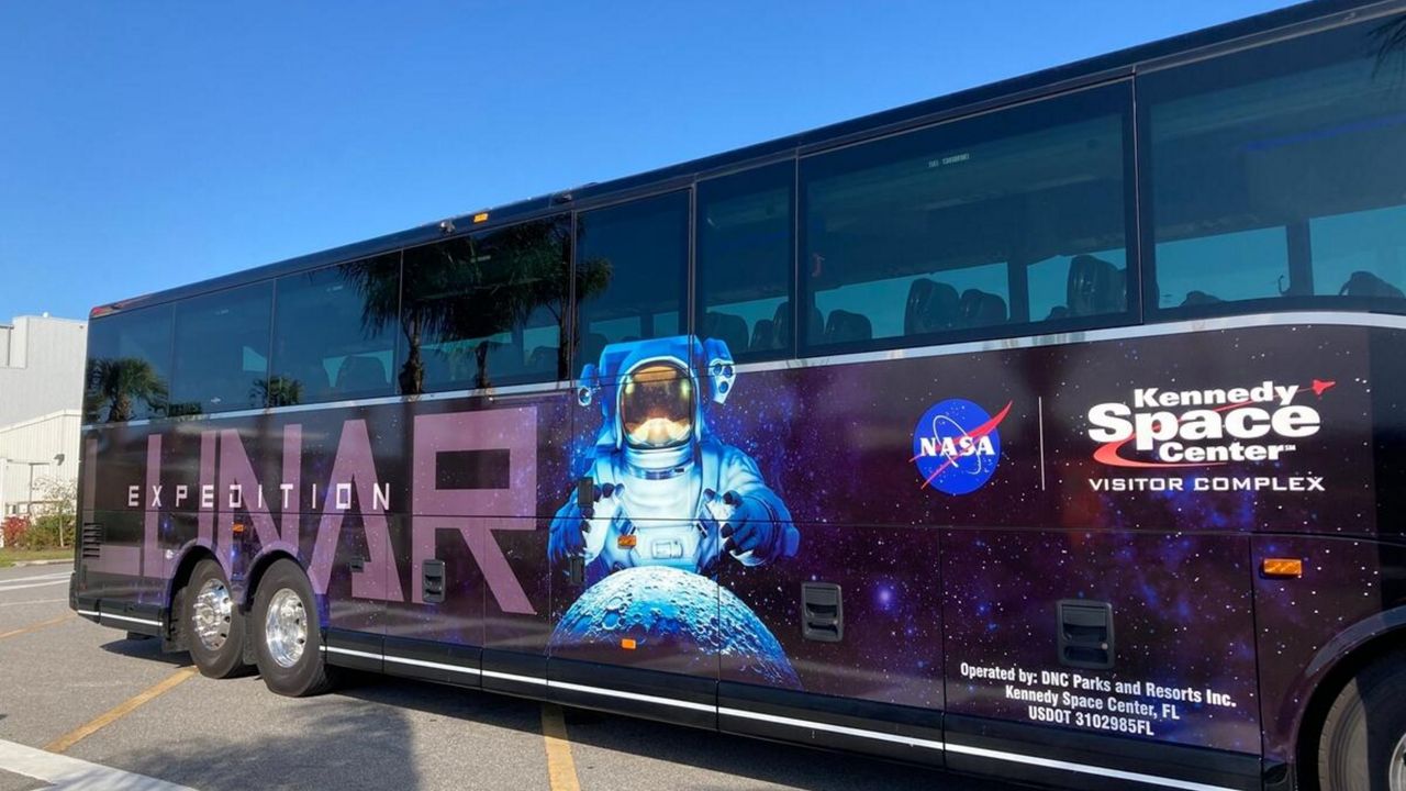 Kennedy Space Center Visitor Complex has unveiled new space-themed bus designs. (Kennedy Space Center)