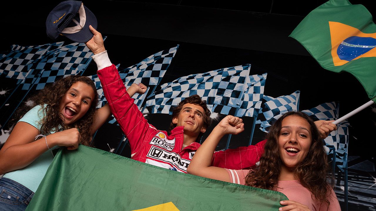 A wax figure of Brazilian Formula 1 race car driver Ayrton Senna has been added to Madame Tussauds Orlando for a limited time. (Courtesy of Madame Tussauds)