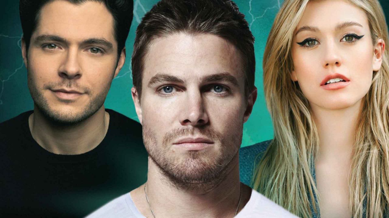 "Arrow" cast members Ben Lewis, Stephen Amell and Katherine McNamara. (Courtesy of MegaCon Orlando)