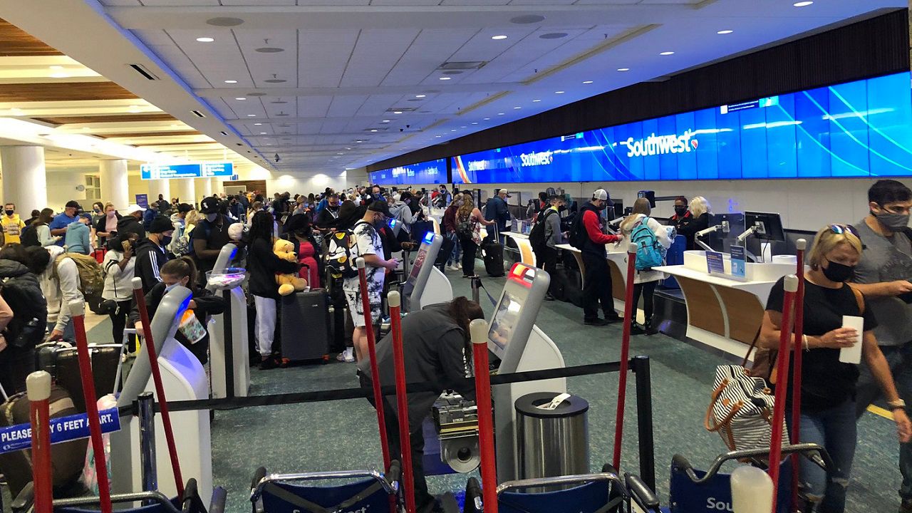 Officials at Orlando International Airport say they are expecting to see 1.63 million travelers during the 12-day Thanksgiving holiday travel period. (File Photo)