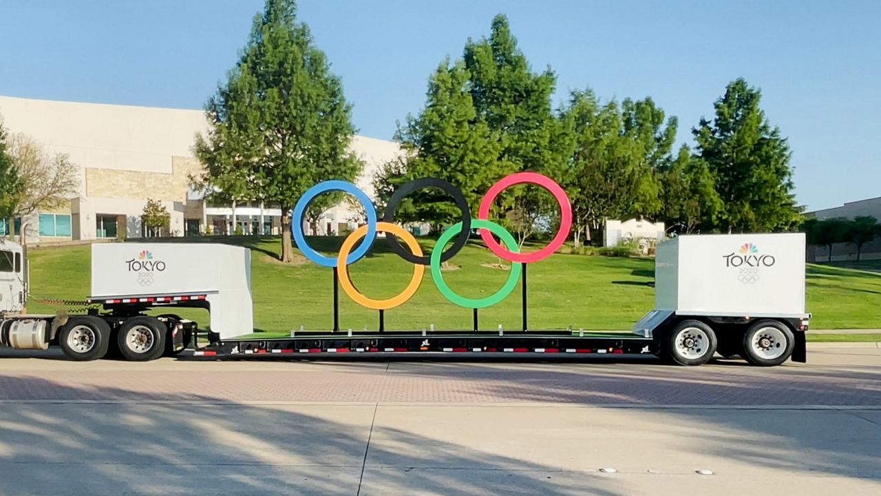 The Olympic rings will be making stops at Universal Studios Hollywood and Universal Orlando as part of the "Rings Across America" tour. (Courtesy Universal)