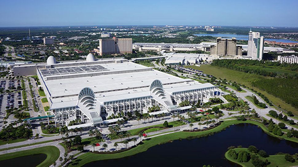 An aerial view of the Orange County Convention Center's North-South Building. (Courtesy of OCCC)