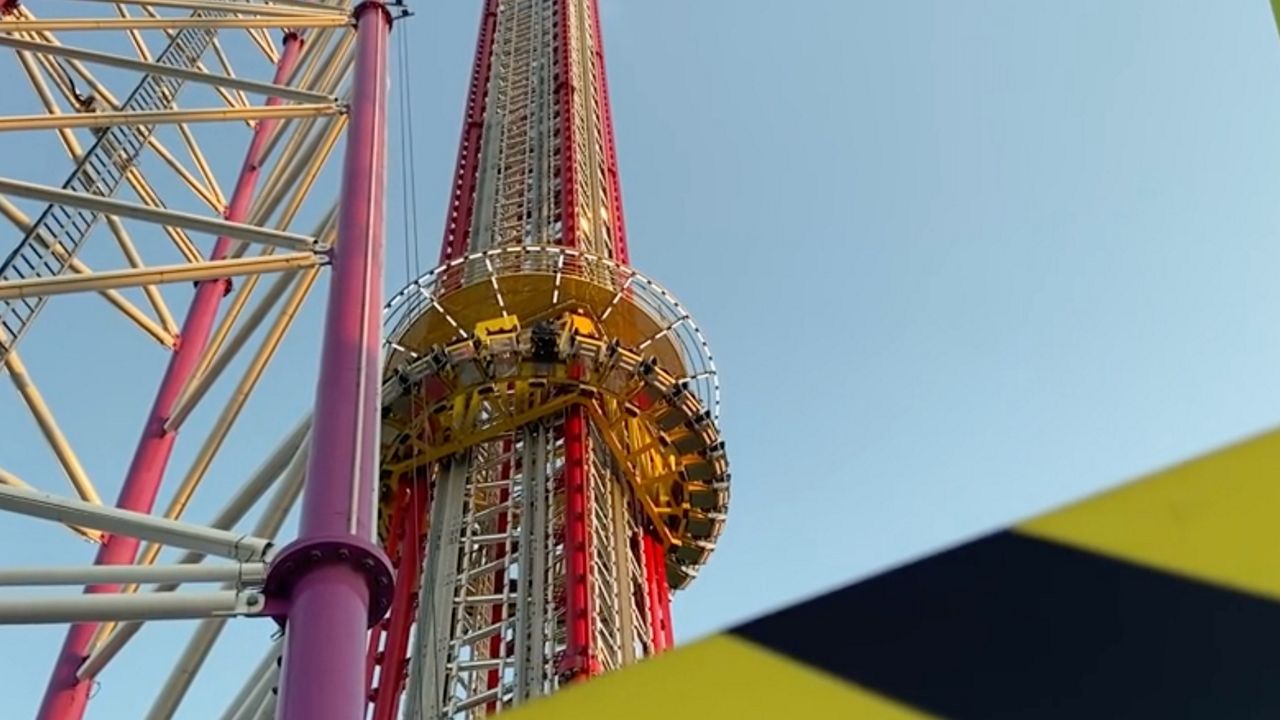 SlingShot Group's Orlando Free Fall at ICON Park is closed amid an investigation into the death of 14-year-old Tyre Sampson, who died after falling from the ride Thursday. (Spectrum News)