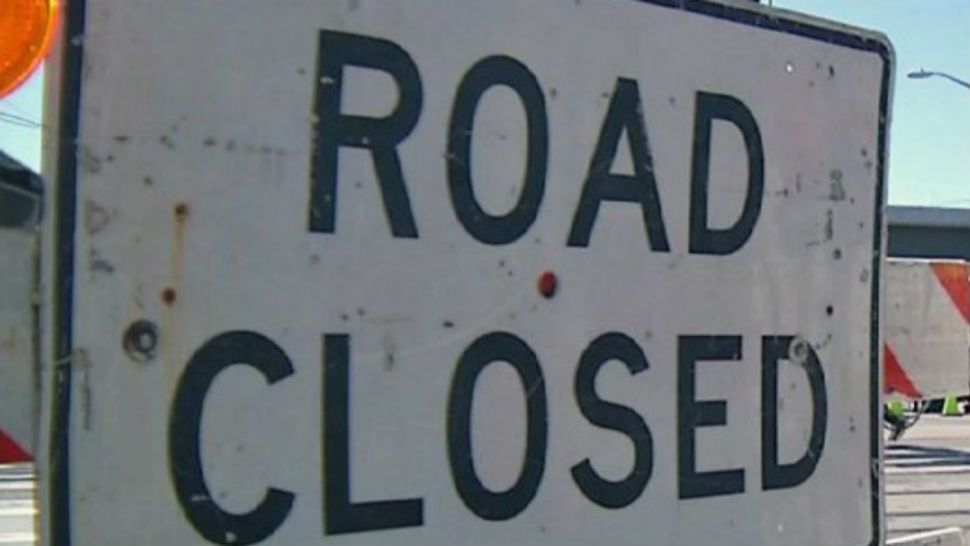 Road closed sign