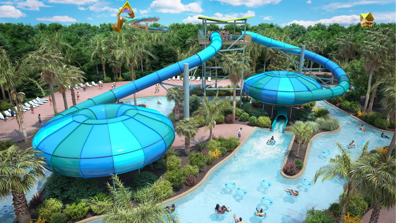 Artist rendering of Tassie's Underwater Twist, a new water slide set to open at Aquatica Orlando in 2024. (Photo: SeaWorld)
