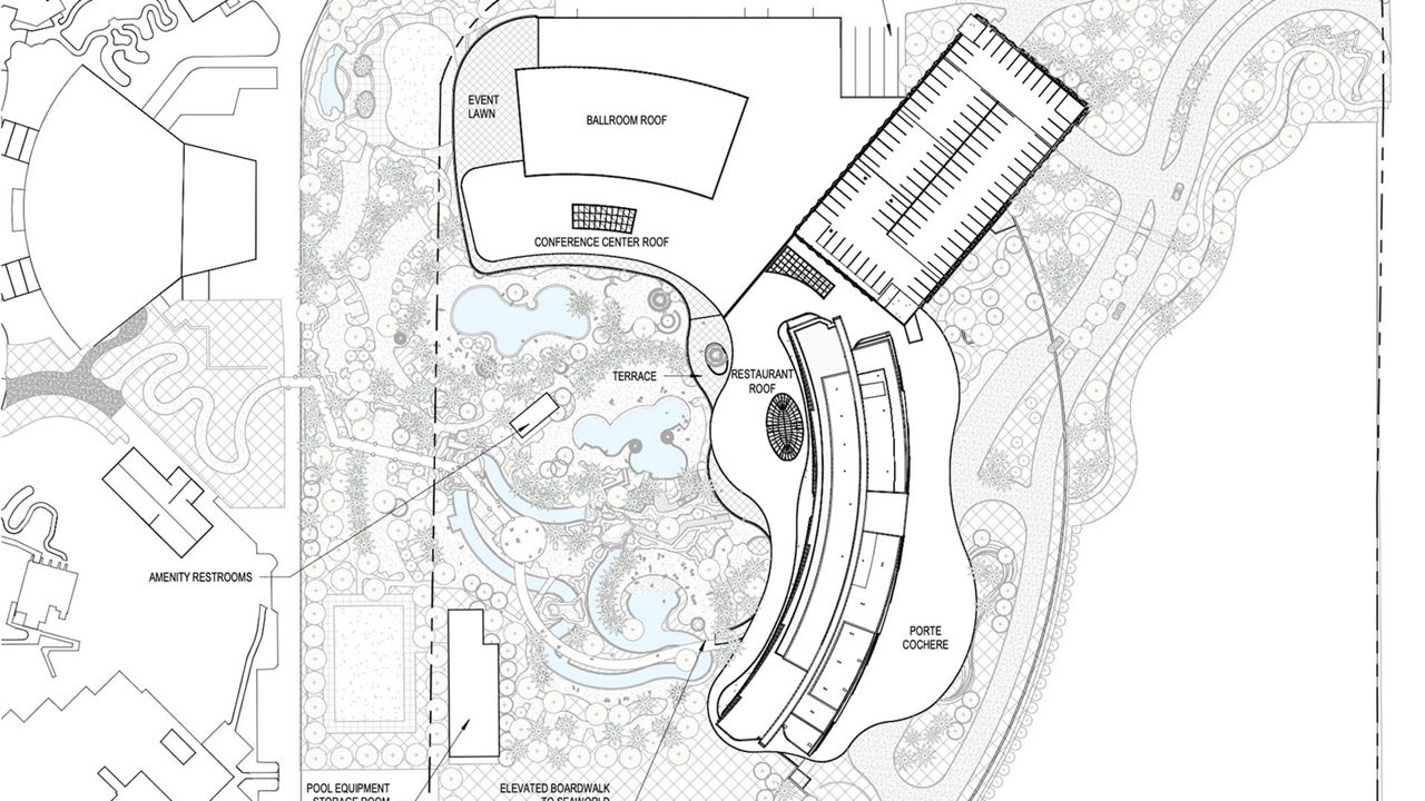 Proposed plans for SeaWorld Orlando's hotel. (Orange County)