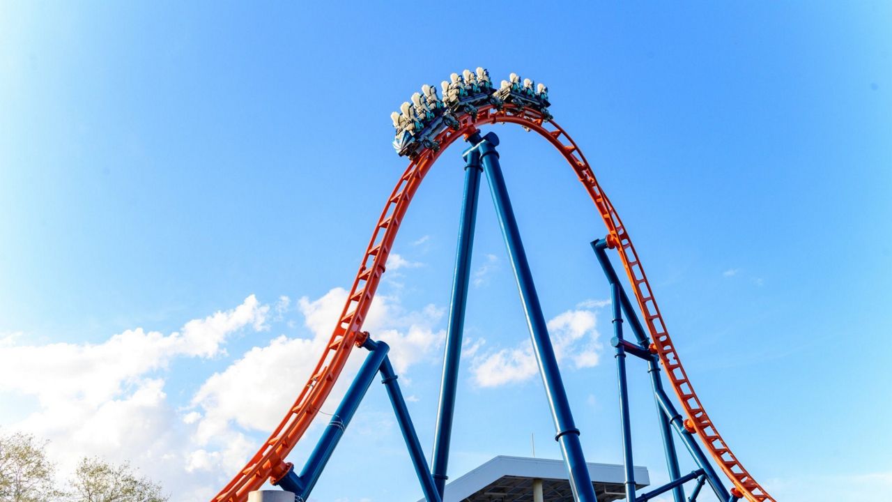 Ice Breaker, initially scheduled to open in 2020, features the "steepest beyond vertical drop in Florida." (Photo courtesy: SeaWorld)