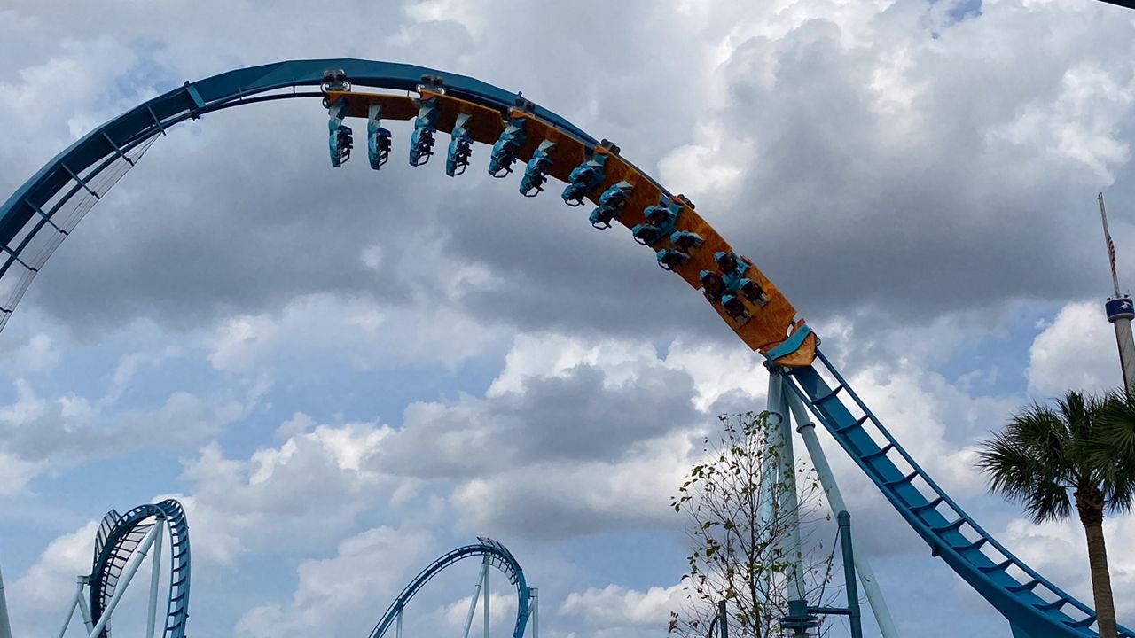 Pipeline, the new surf coaster at SeaWorld Orlando. (Spectrum News/Ashley Carter)