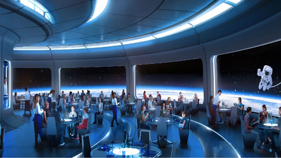 Artist rendering of Epcot's upcoming space-theme restaurant. (Disney)