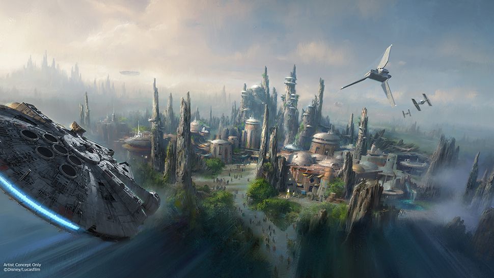 Concept art of Star Wars: Galaxy's Edge, a 14-acre themed land coming to Disneyland and Disney World. (Courtesy of Disney)