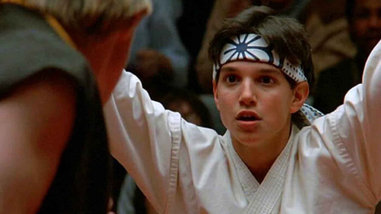 Ralph Macchio in a scene from The Karate Kid. 