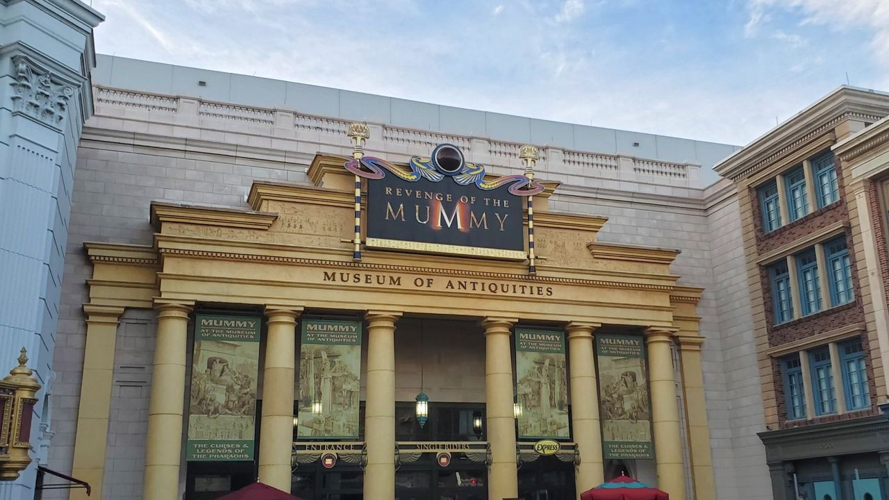 Revenge of the Mummy at Universal Studios Florida has been closed for refurbishment and isn't expected to reopen until late summer. (Spectrum News/Ashley Carter)