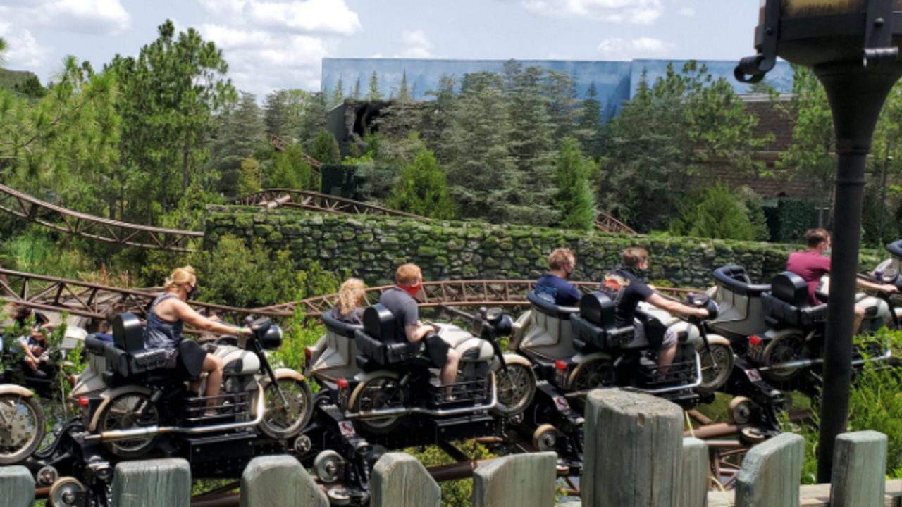 Hagrid's Magical Creatures Motorbike Adventure at Universal's Islands of Adventure. (Ashley Carter/Spectrum News)