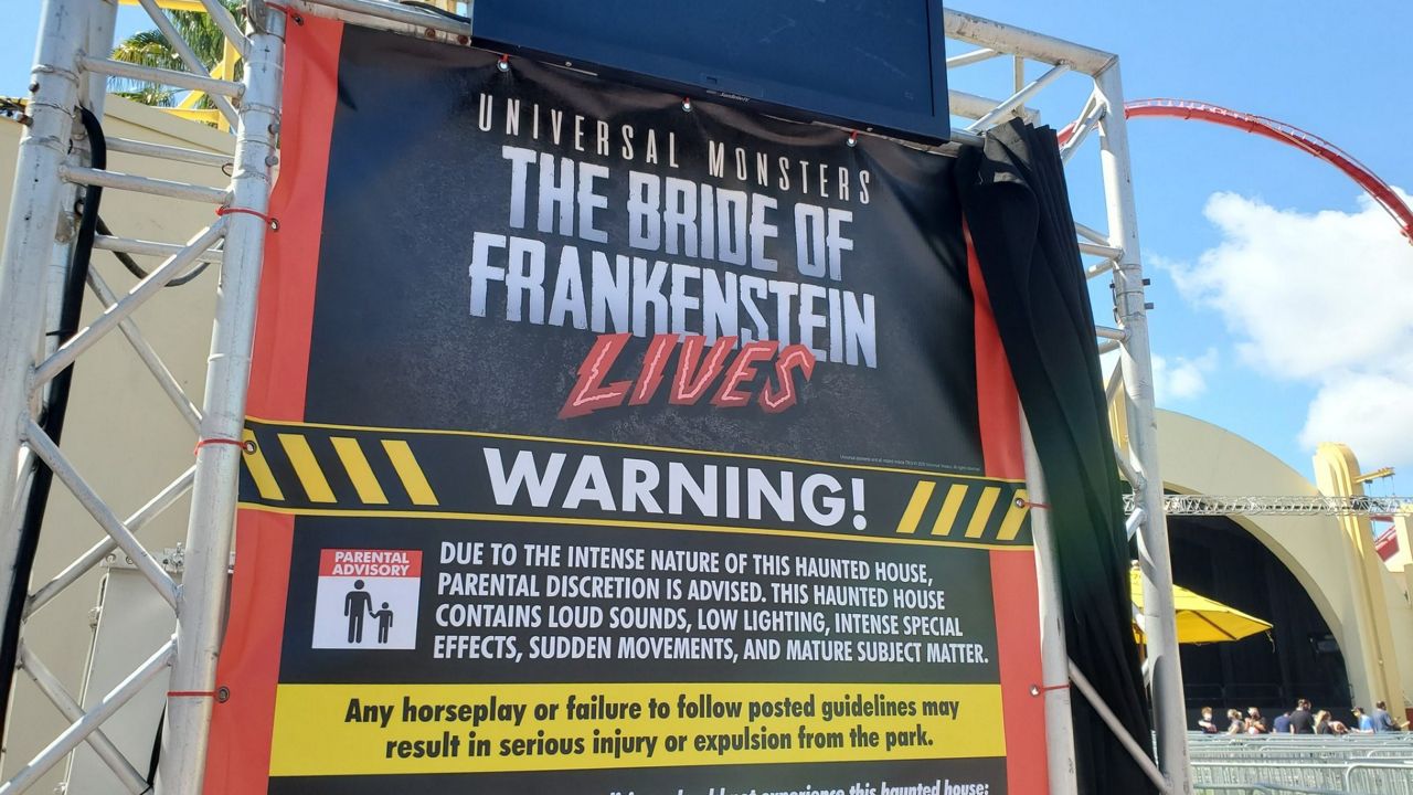 Universal Monsters: The Bride of Frankenstein Lives house at Universal Studios Florida. (Ashley Carter/Spectrum News)