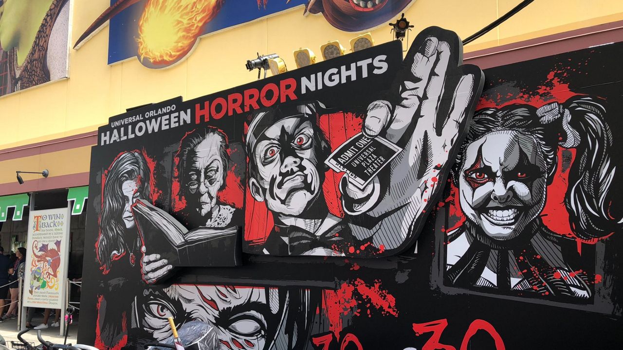 Halloween Horror Nights backdrops at Universal Studios Florida. (Spectrum News/Ashley Carter)