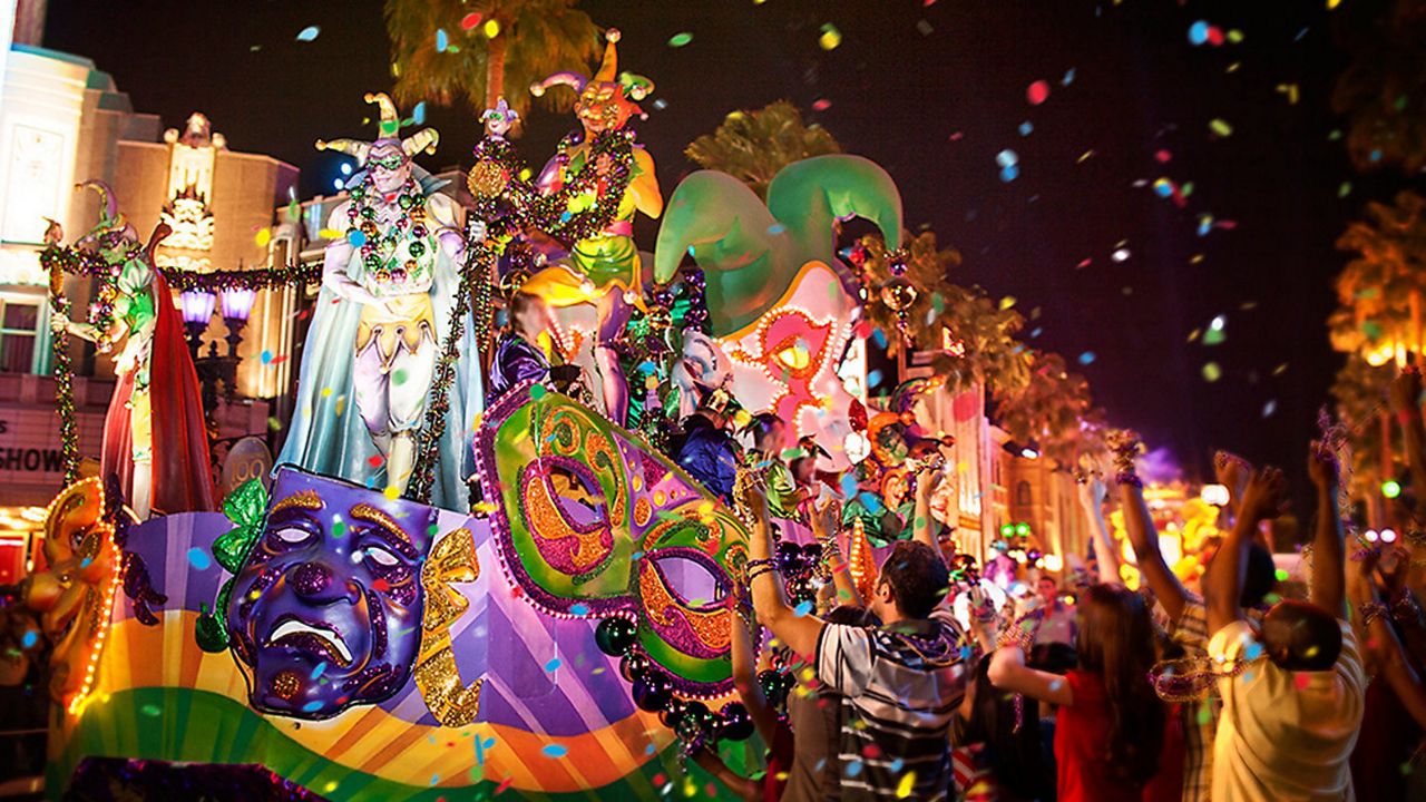 Parade float during Universal's Mardi Gras celebration. (File)
