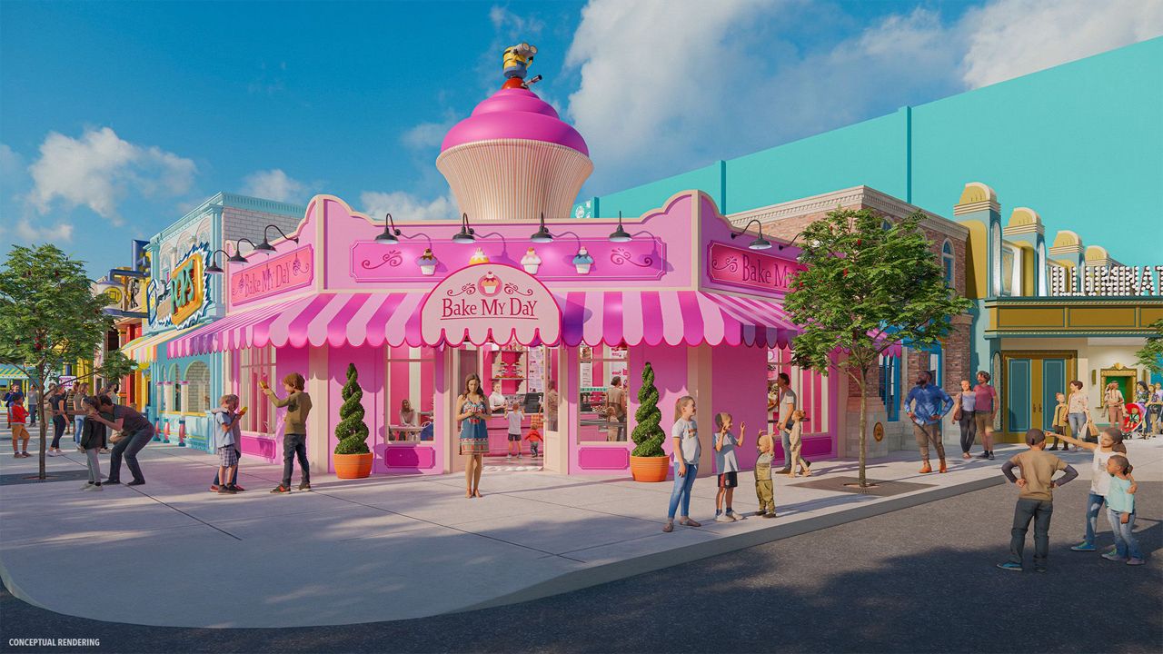 Concept art of the Bake My Day shop inside the new Minion Land opening this summer at Universal Studios Florida. (Photo: Universal Orlando)