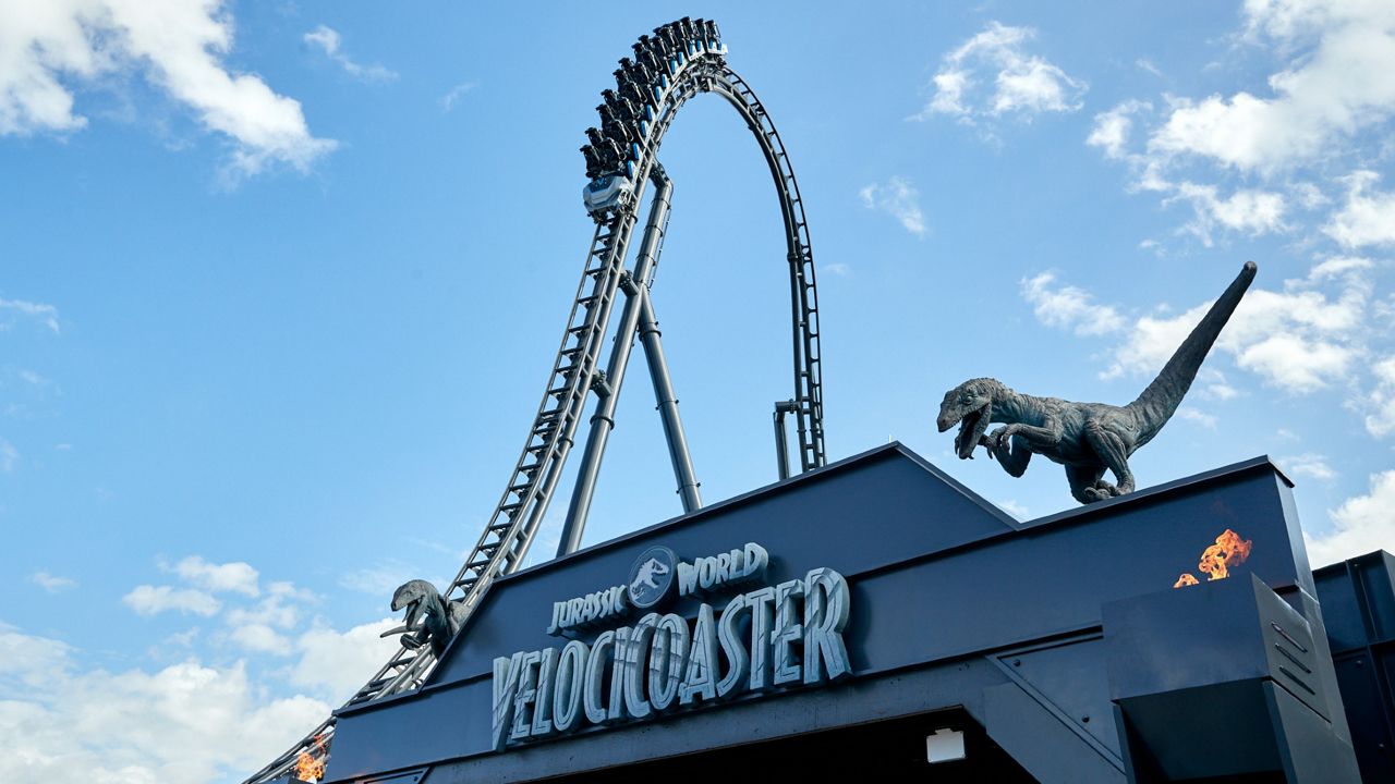 Universal Orlando's Jurassic World VelociCoaster opens June 10 at Universal's Island of Adventure. (Universal Orlando)