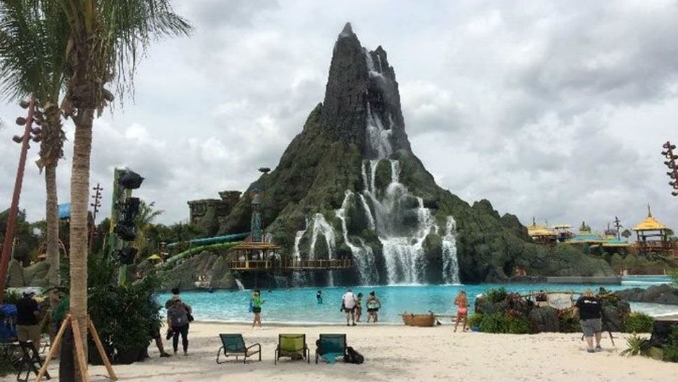 SeaWorld, Universal, and Disney have all shut down their water parks for a couple of days while the cold weather moves through. (File photo of Universal's Volcano Bay) 
