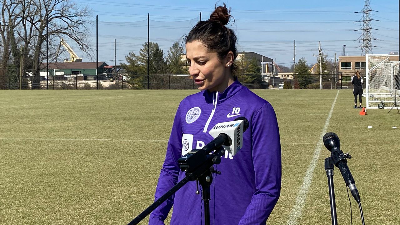 Racing Louisville FC's Nadia Nadim has been recovering from an ACL injury she suffered last September in a match against Portland. (Spectrum News 1/Erin Kelly)