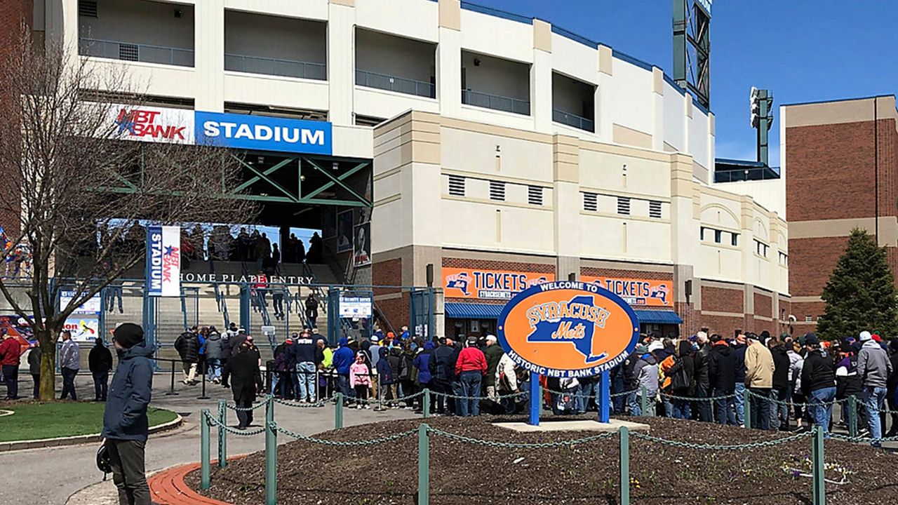 The Syracuse Mets unveiled the 2021 schedule Thursday, saying they're still working on details for potential fan attendance. (AP Photo)