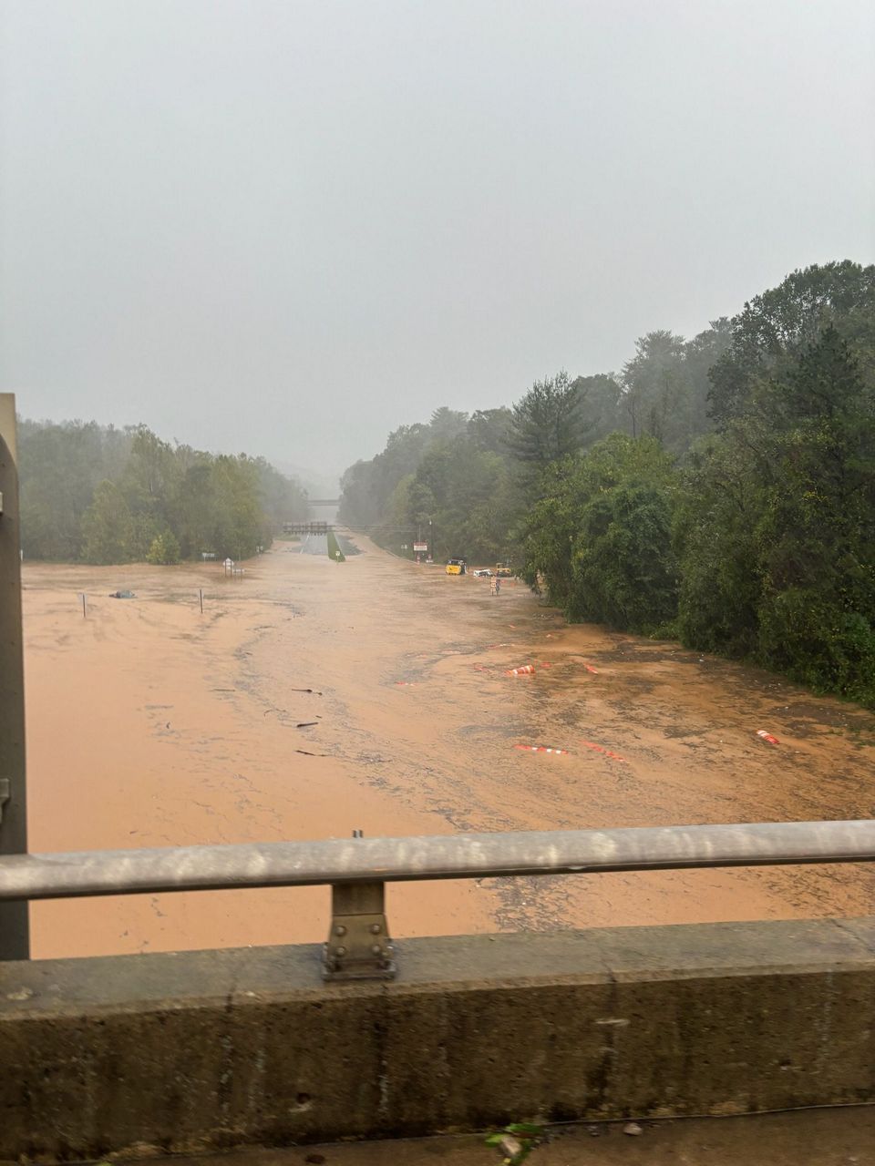 North Carolina Department of Transportation shared this photo looking down U.S. 74 with the Blue Ridge Parkway in the distance. (X/@NCDOT_Asheville)