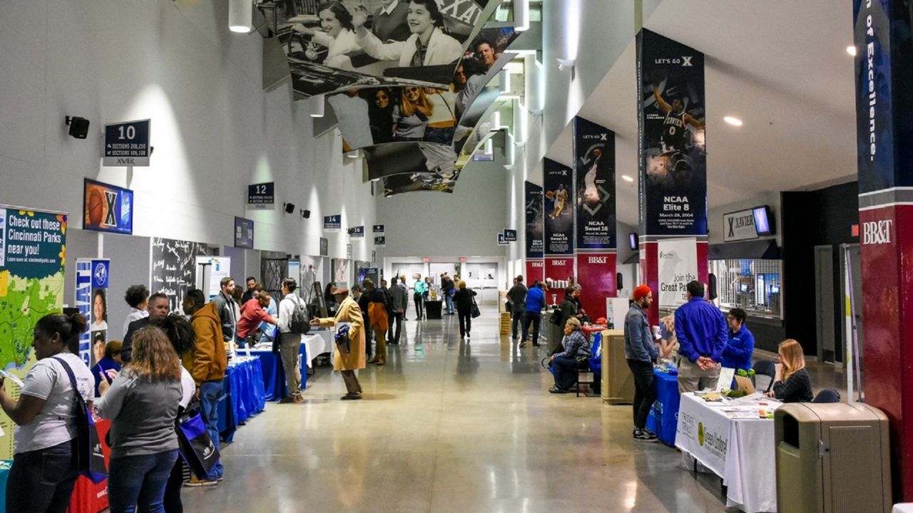 The main concourses at Cintas Center will feature dozens of booths from city departments and community organizations. Each will offer on-the-spot information about programs available. (Casey Weldon/Spectrum News 1)